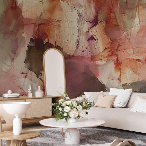 Carta da parati - Spring composition – transparencies and forms in watercolor style