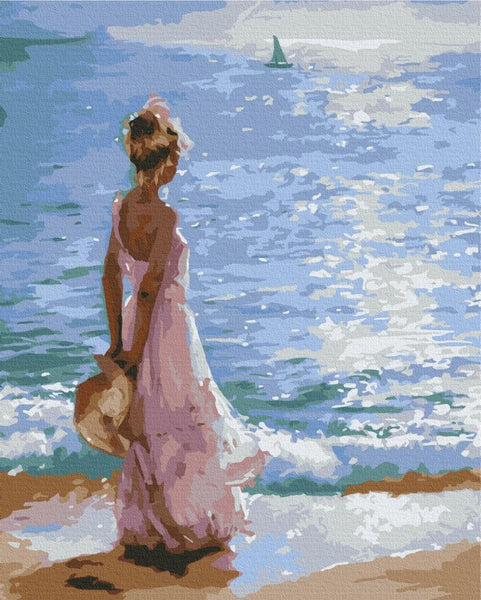 Quadro fai da te - Woman gazing at the sea