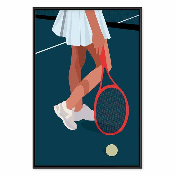 Quadro - Female Tennis Player With a Red Racket on the Court - Graphics