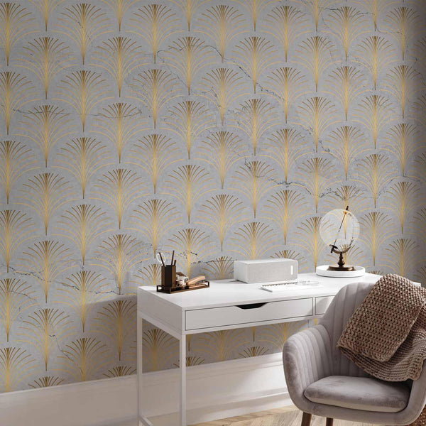 Carta da parati - Linear Pattern With Gold