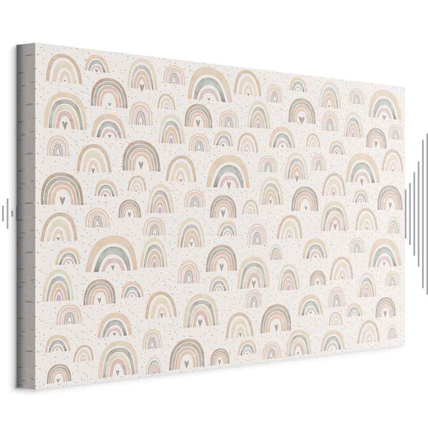 Quadro - Spring - Pastel Rainbows with Hearts on a Rainy Day