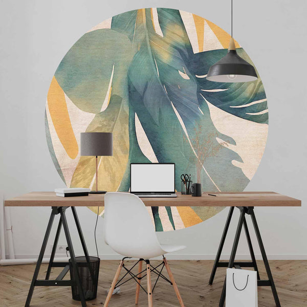Carta da parati rotonda - Watercolour tropics