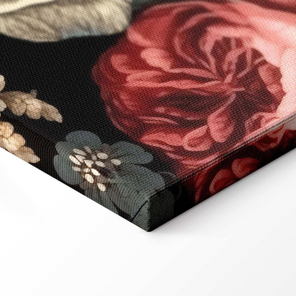 Quadro - Colourful flowers on a black background