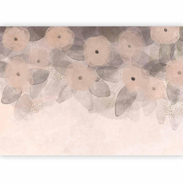Carta da parati - Minimalist meadow - patterns on a delicate beige textured background