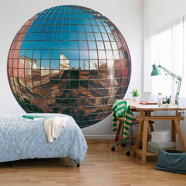 Carta da parati rotonda - Platinum disco ball