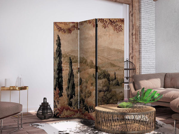 Paravento - Landscape with Cypresses - Old Tapestry with Mediterranean Vegetation