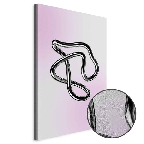 Quadro - Silver Intricacies - Fluid Metallic Figure on a Gradient Background