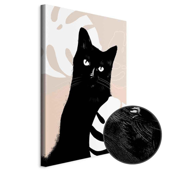 Quadro - Cat in Monsteras (1 Part) Vertical
