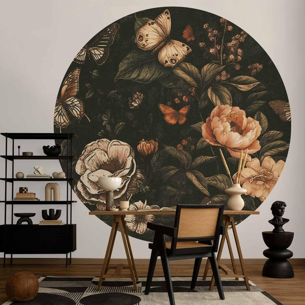Carta da parati rotonda - Rustic garden