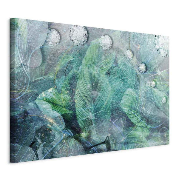 Quadro - Turquoise Leaves (1 Part) Wide