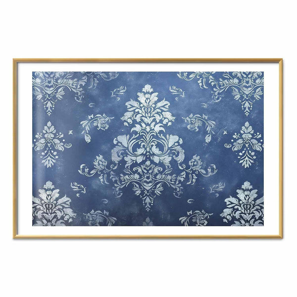 Poster - Retro Ornament in Worn Blues