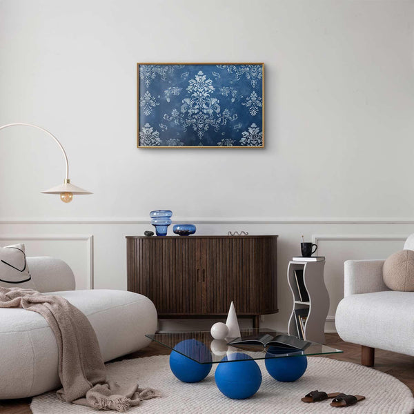 Poster - Retro Ornament in Worn Blues