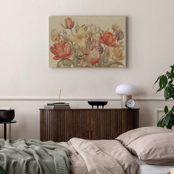 Quadro - Bouquet of flowers on a cream background