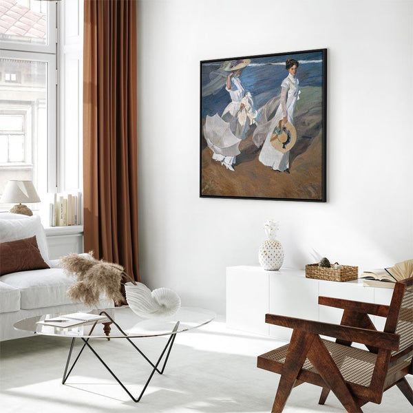 Quadro - Joaquín Sorolla y Bastida – Strolling along the Seashore