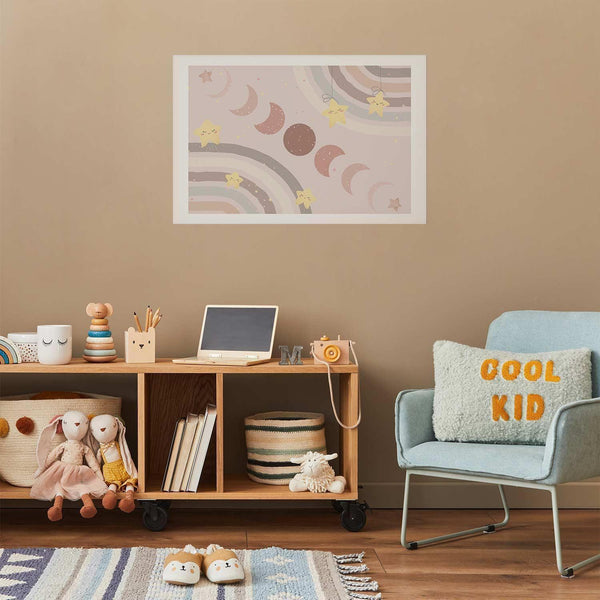 Poster - Phases of the Moon with a Rainbow