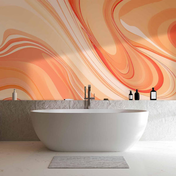 Carta da parati - Peach Abstraction - Abstraction with Smoothly Transitioning Colors in Orange Tones