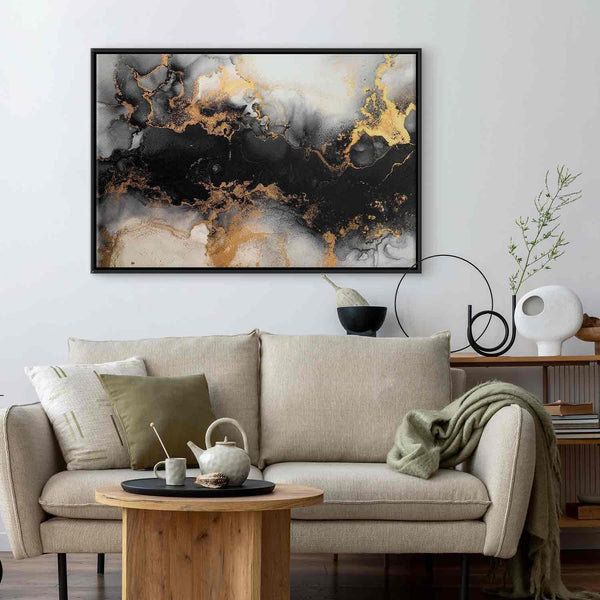 Quadro - Golden explosions – abstract pattern inspired by marble