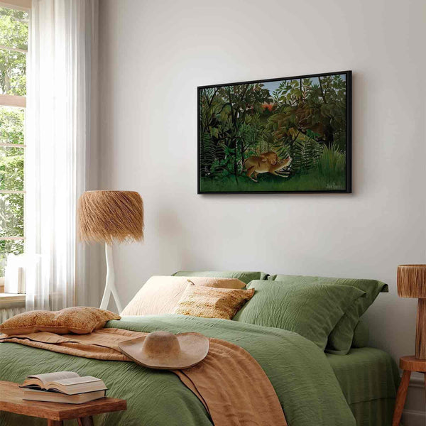 Quadro - Henri Rousseau – Le Lion ayant faim se jette sur l'Antilope