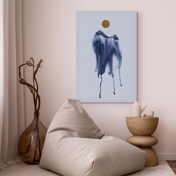 Quadro - Forest in Watercolors (1-part) - Blue Hue Landscape Abstraction
