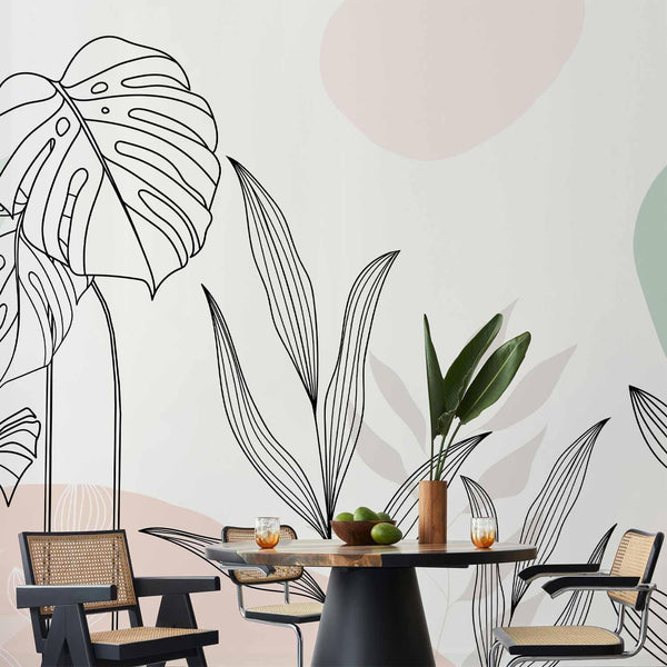 Carta da parati - Leaves in Pastels