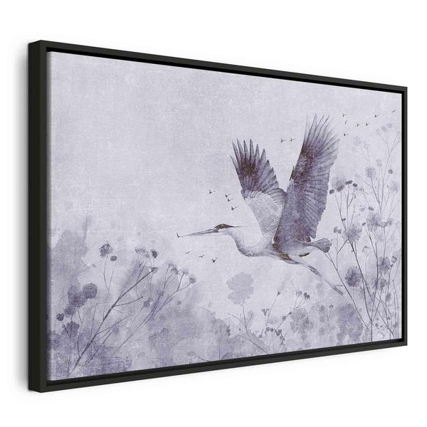 Quadro - Majestic flight - a crane in flight in monochrome