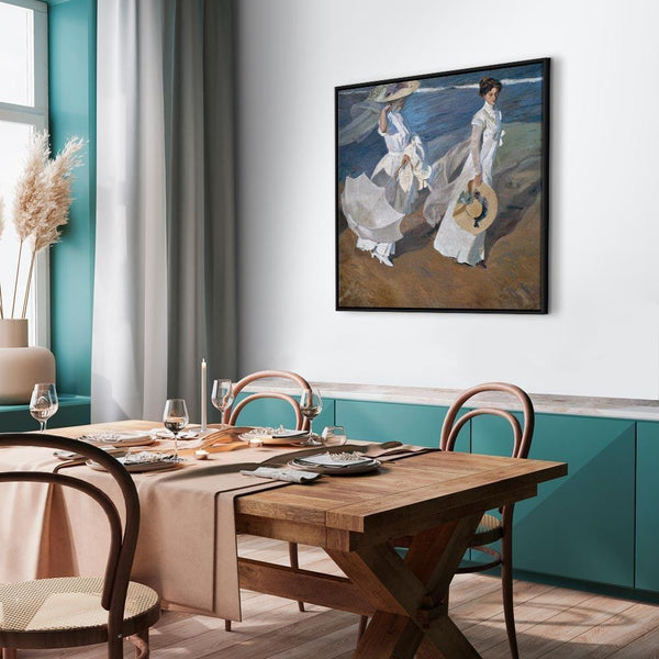 Quadro - Joaquín Sorolla y Bastida – Strolling along the Seashore