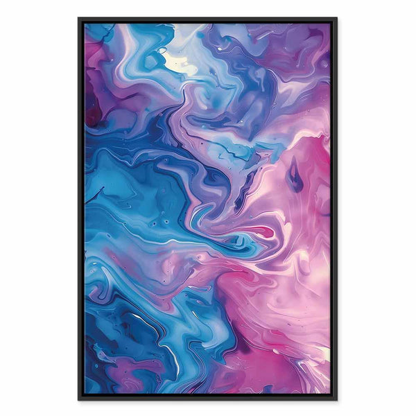 Quadro - Night Flows - Abstract Waves in Shades of Blue and Violet