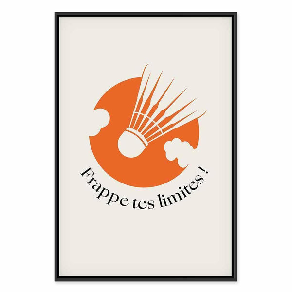 Quadro - Badminton Shuttlecock on an Orange Circle Background