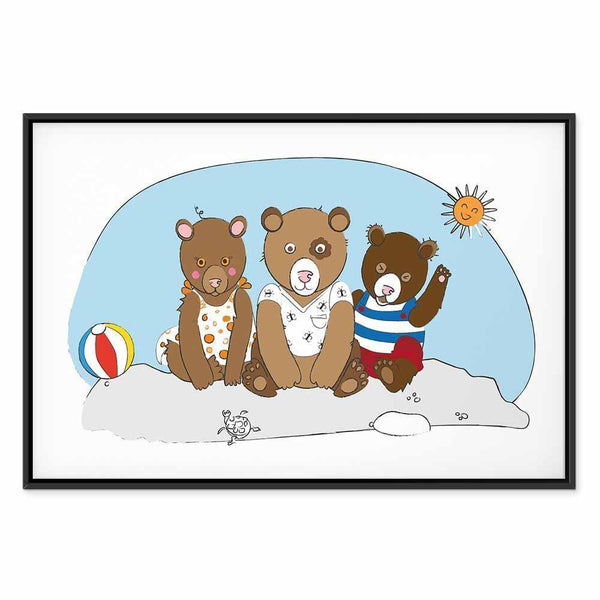 Quadro - Teddy Bears on the Beach (1 Part) Wide
