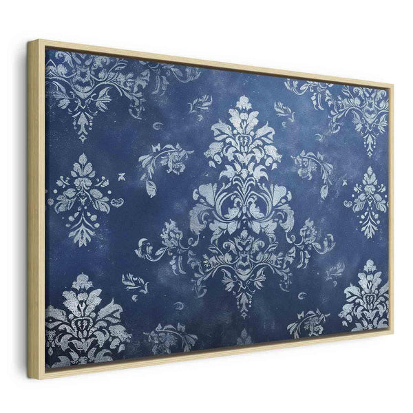 Quadro - Retro Ornament Decorative Motif in Worn Blues