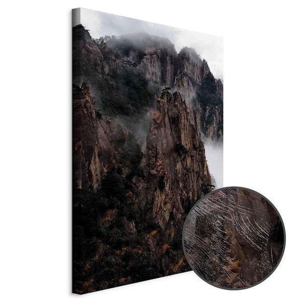 Quadro - Heart of Mountain Landscape (1-part) - Clouds Amid Rocks
