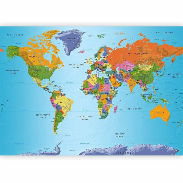 Carta da parati - World Map: Colourful Geography