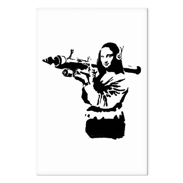 Quadro - Banksy Mona Lisa with Rocket Launcher (1 Part) Vertical