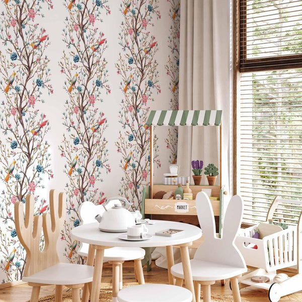 Tappezzeria murale - Birds on a Flowering Twig