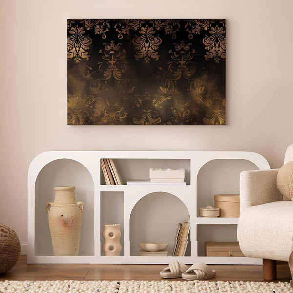 Quadro - Baroque Ornaments in Patinated Gold and Browns: Retro Motif