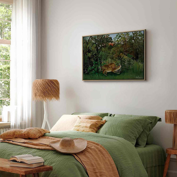 Quadro - Henri Rousseau – Le Lion ayant faim se jette sur l'Antilope