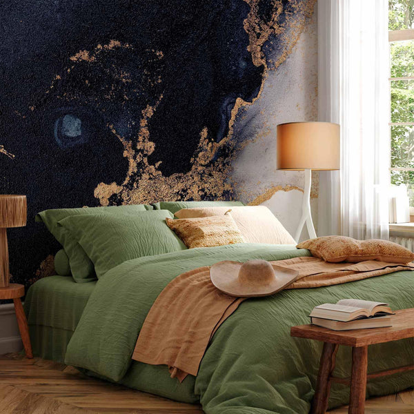 Carta da parati - Marble and Garnet - Abstract Textured Pattern Inspired by a Starry Sky