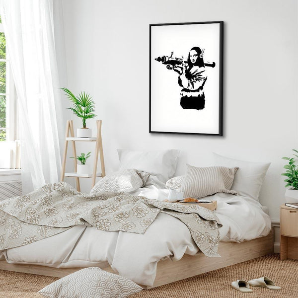 Quadro - Banksy Mona Lisa with Rocket Launcher (1 Part) Vertical