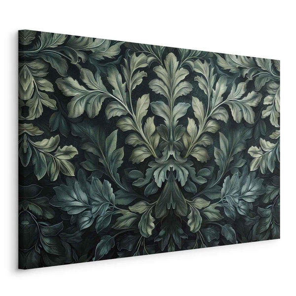 Quadro - Dark Green Victorian Leaves: Botanical Carved Composition