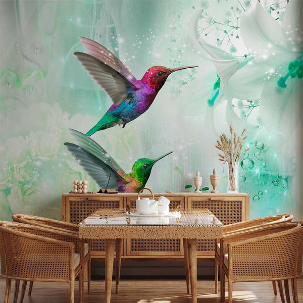 Carta da parati - Colourful Hummingbirds (Green)