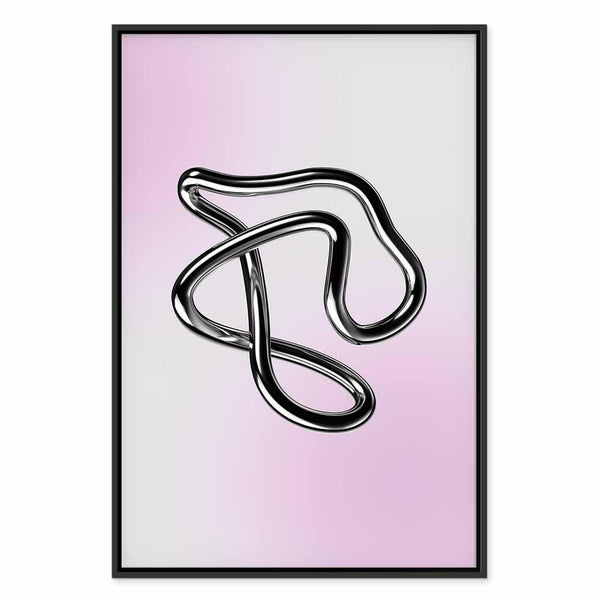 Quadro - Silver Intricacies - Fluid Metallic Figure on a Gradient Background
