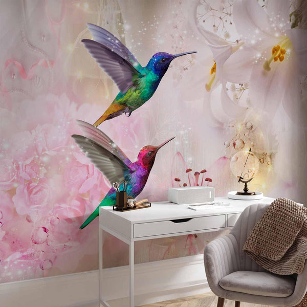Carta da parati - Colourful Hummingbirds (Pink)