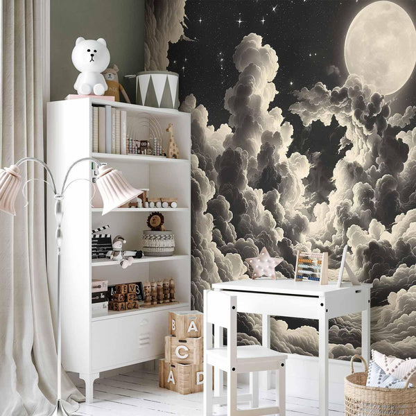 Carta da parati - Moon and Stars Singing Among the Great Clouds