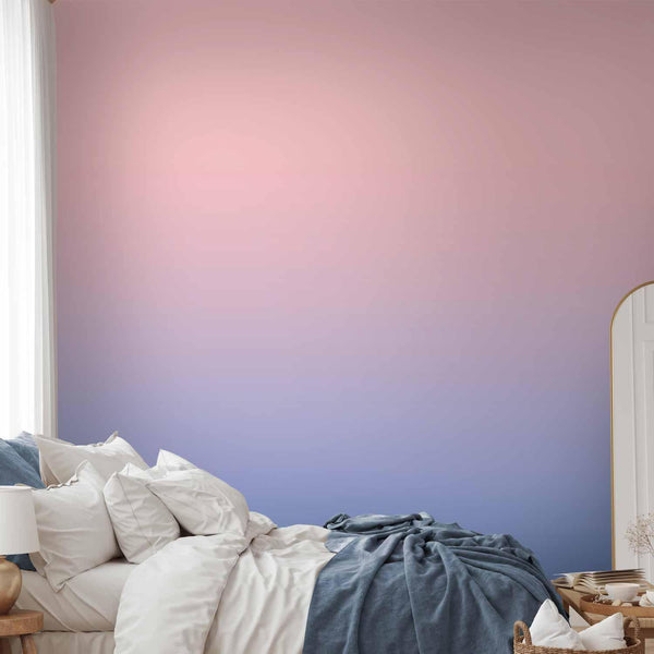 Carta da parati - Pink Dawn - Gradient Background from Pink to Cool Blue