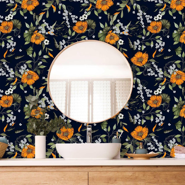 Tappezzeria murale - Orange Bloom