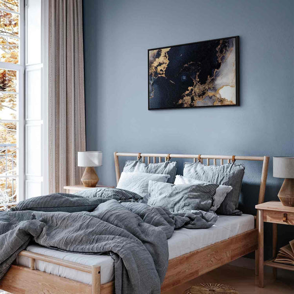 Quadro - Marble and navy blue – abstract textured pattern inspired by the starry sky