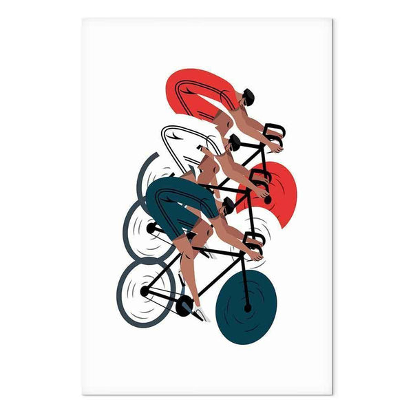 Quadro - Cycling Race Competitors on a Light Background - Illustration