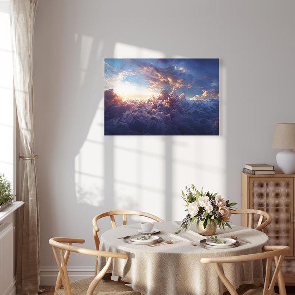 Quadro - The Sun in Hiding: The Golden Face of the Sky Over a Cloudy Sea