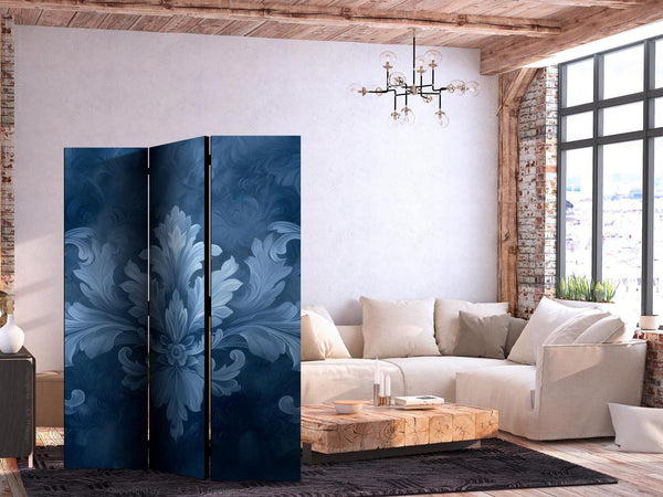 Paravento - Ornament in Blue and Cool Colors Dark Blue Decoration
