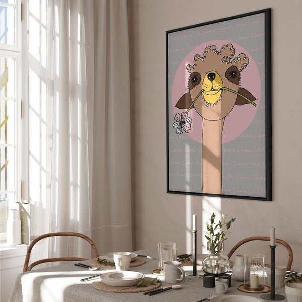 Quadro - Happy Llama (1 Part) Vertical
